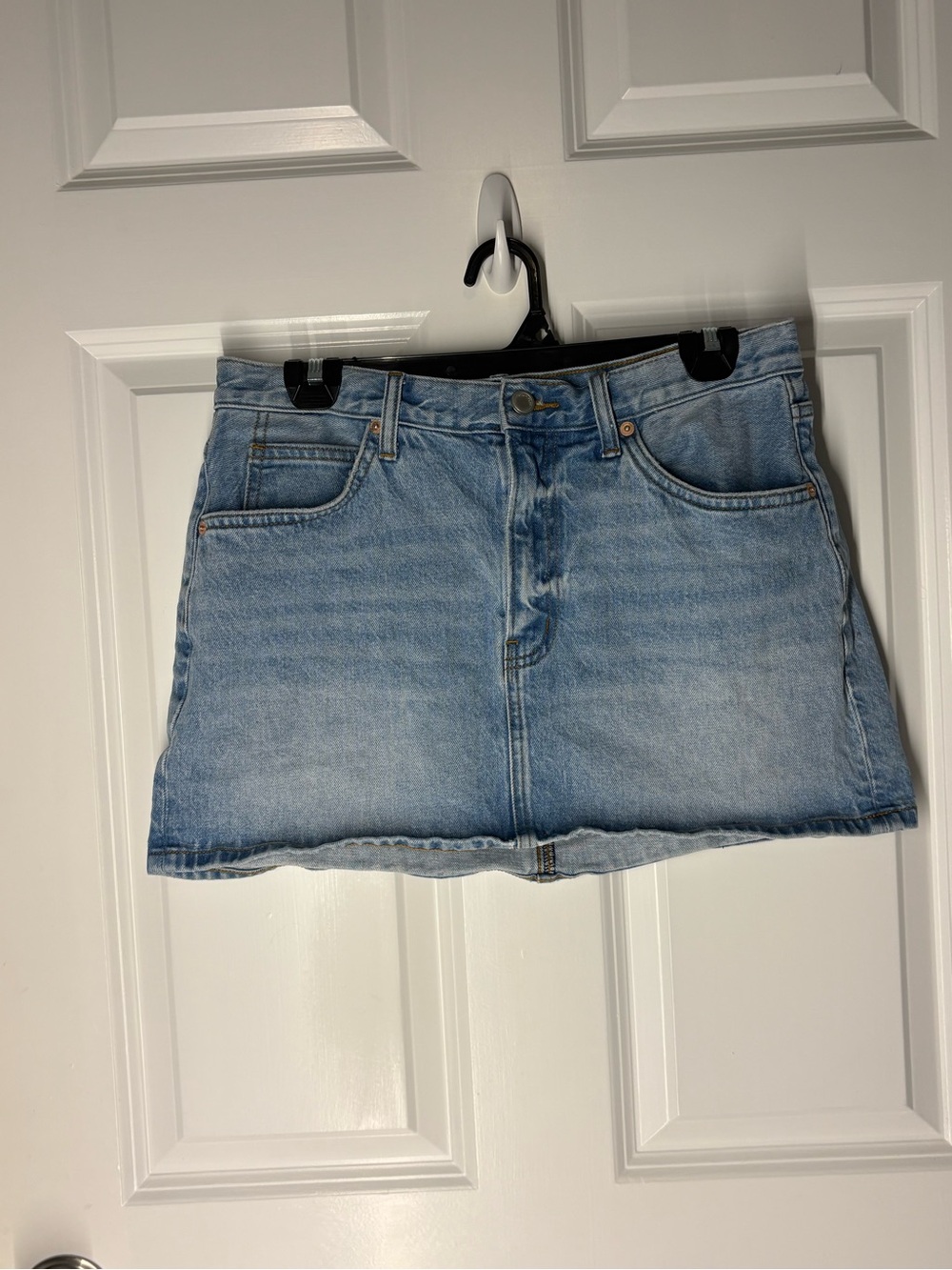 90s inspired Festival Boho Cowboy Western Oak & Fort Light Blue Denim Mini Skirt